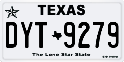 TX license plate DYT9279