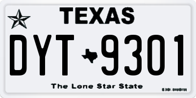TX license plate DYT9301