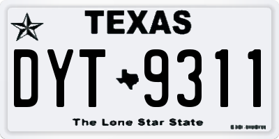 TX license plate DYT9311