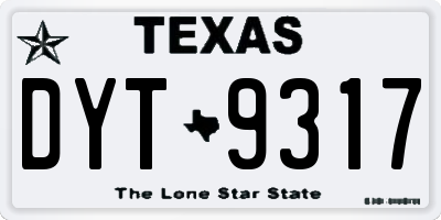 TX license plate DYT9317