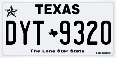 TX license plate DYT9320