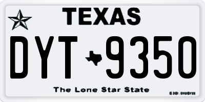 TX license plate DYT9350