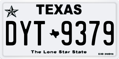 TX license plate DYT9379