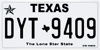 TX license plate DYT9409