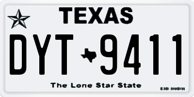 TX license plate DYT9411