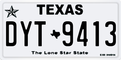 TX license plate DYT9413