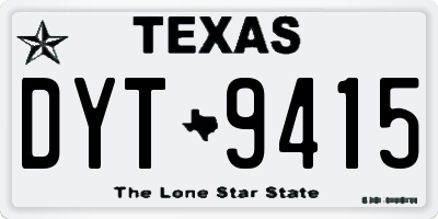 TX license plate DYT9415