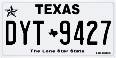 TX license plate DYT9427