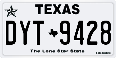 TX license plate DYT9428