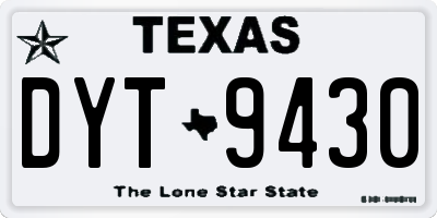 TX license plate DYT9430