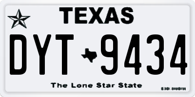 TX license plate DYT9434