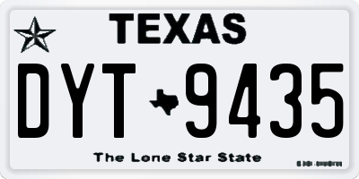 TX license plate DYT9435