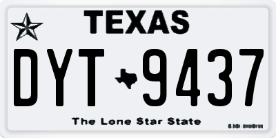 TX license plate DYT9437