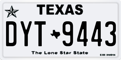 TX license plate DYT9443