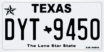 TX license plate DYT9450