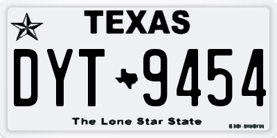 TX license plate DYT9454