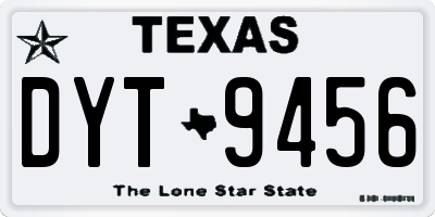 TX license plate DYT9456