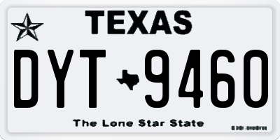 TX license plate DYT9460