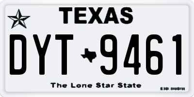 TX license plate DYT9461
