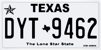 TX license plate DYT9462