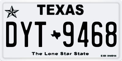 TX license plate DYT9468