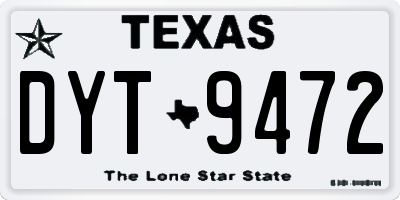 TX license plate DYT9472