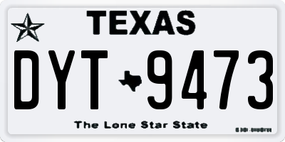 TX license plate DYT9473