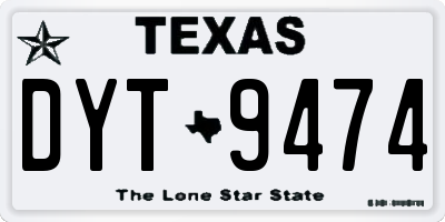 TX license plate DYT9474