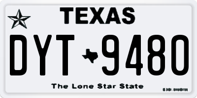 TX license plate DYT9480