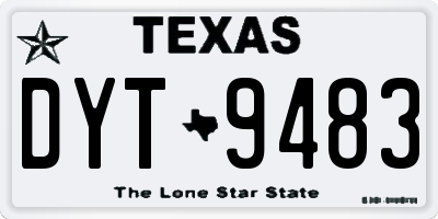 TX license plate DYT9483