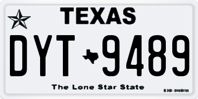 TX license plate DYT9489