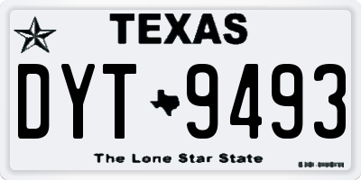TX license plate DYT9493