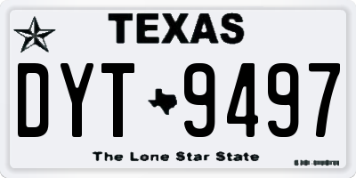 TX license plate DYT9497