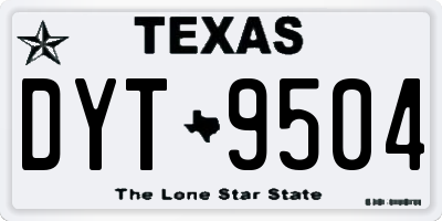 TX license plate DYT9504