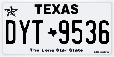 TX license plate DYT9536
