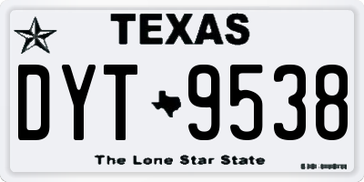 TX license plate DYT9538