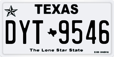 TX license plate DYT9546