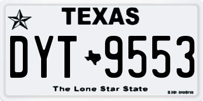 TX license plate DYT9553