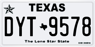 TX license plate DYT9578