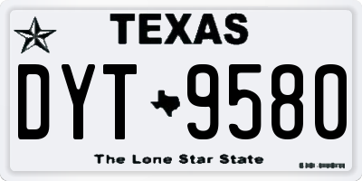 TX license plate DYT9580
