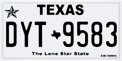 TX license plate DYT9583