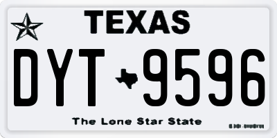 TX license plate DYT9596
