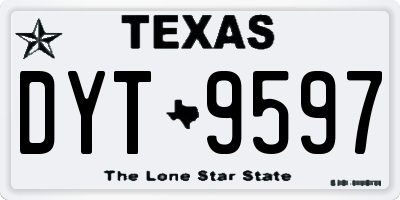 TX license plate DYT9597