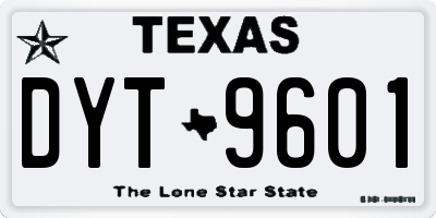 TX license plate DYT9601