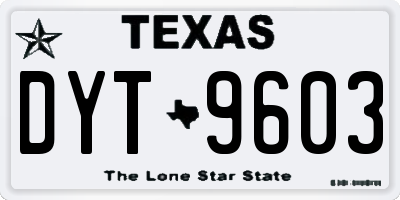 TX license plate DYT9603