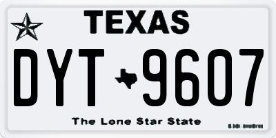 TX license plate DYT9607