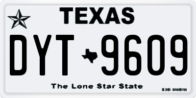 TX license plate DYT9609