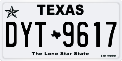 TX license plate DYT9617