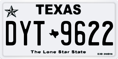 TX license plate DYT9622