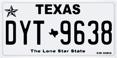 TX license plate DYT9638
